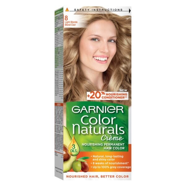 Garnier-Color-Naturals-Creme-Nourishing-Permanent-Hair-Color-8-Light-Blonde Garnier Color Naturals Crème Nourishing Permanent Hair Color, 8, Light Blonde – Wholesale & Export UAE