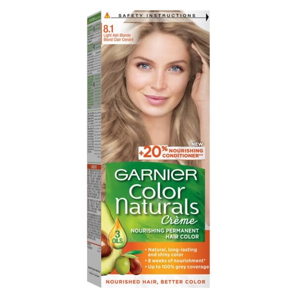 Garnier Color Naturals Crème Nourishing Permanent Hair Color, 8.1, Light Ash Blonde – Wholesale & Export UAE