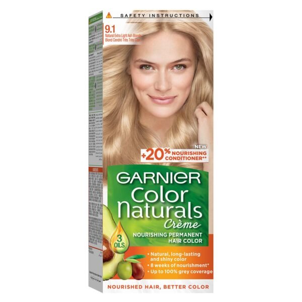 Garnier-Color-Naturals-Creme-Nourishing-Permanent-Hair-Color-9.1-Natural-Extra-Light-Ash-Blonde Garnier Color Naturals Crème Nourishing Permanent Hair Color, 9.1, Natural Extra Light Ash Blonde – Wholesale & Export UAE