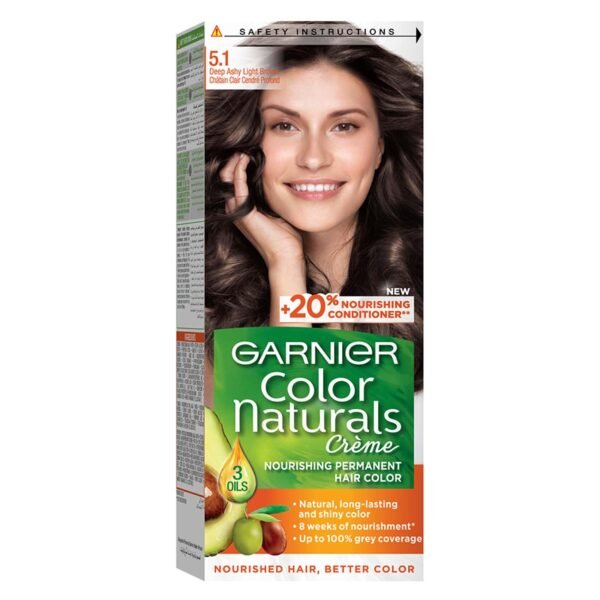 Garnier Color Naturals Crème Nourishing Permanent Hair Color. 5.1, Deep Ashy Light Brown – Wholesale & Export UAE