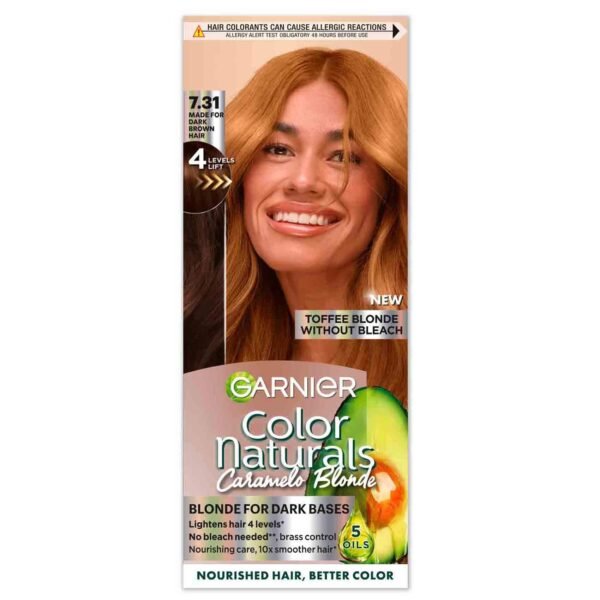 Garnier-Color-Naturals-Hair-Color-7.31-Toffee-Blonde-Permanent-Hair-Dye-With-Nourishing-Oils Garnier Color Naturals Hair Color 7.31 Toffee Blonde Permanent Hair Dye With Nourishing Oils – Wholesale & Export UAE