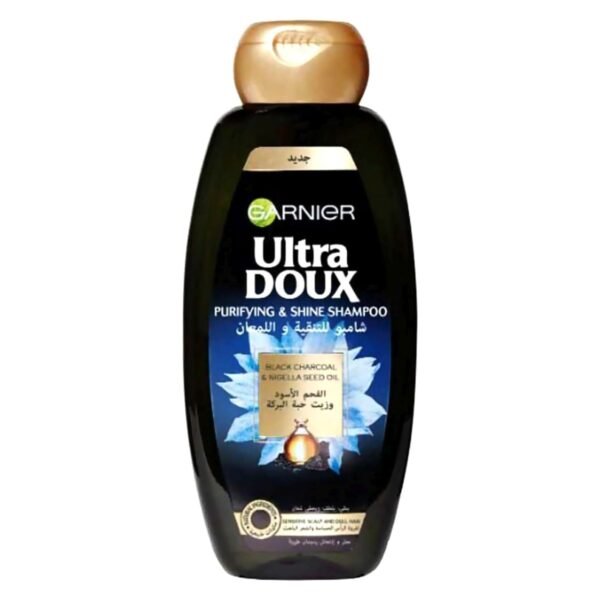 Garnier Ultra Doux Black Charcoal and Nigella Seed Oil Purifying and Shine Shampoo, 600ml – Wholesale & Export UAE