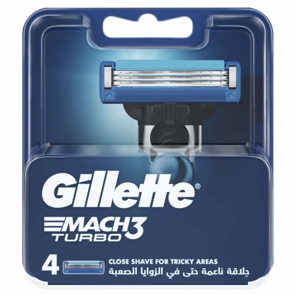 Gillette-Mach-3-Turbo-Razor-Cartridges-4-PCS Gillette Mach 3 Turbo Razor Cartridges, 4 PCS – Wholesale & Export UAE