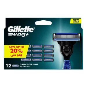Gillette Mach3+ Classic Close Shave Blade Refills, Pack of 12 – Wholesale & Export UAE