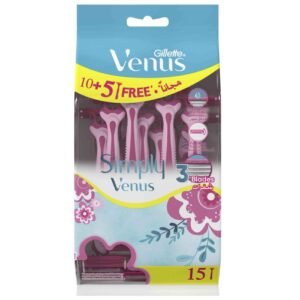 Gillette Venus Simply Venus 3 Disposable Razors, 15 Count – Wholesale & Export UAE