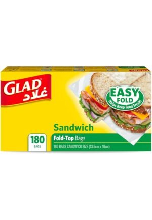 Glad Sandwich Fold Top Bags Size 13.5cm x 16cm 180pcs – Wholesale & Export UAE