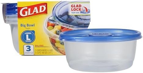GladWare Big Bowl Food Storage Containers, Large Round Bowl Holds 48 Ounces of Food, 3 Count Set Glad Food Storage Containers for Everyday U – Wholesale & Export UAE