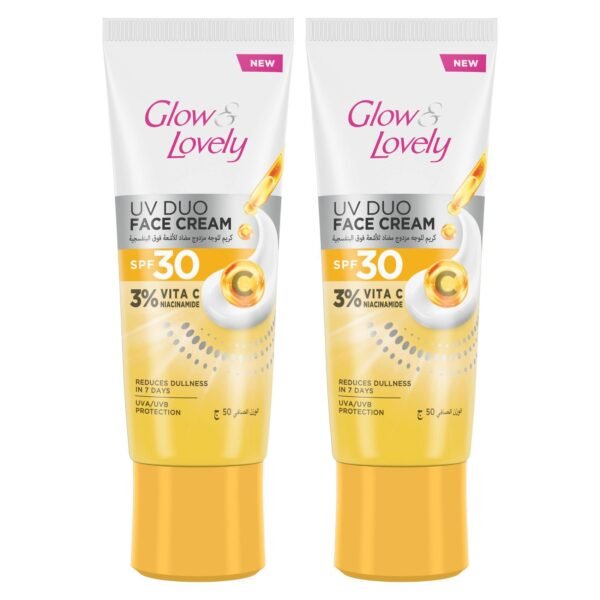 Glow & Lovely UV Duo Face Cream SPF 30 with 3% Vitamin C and Niacinamide 50g Pack of 2 – Wholesale & Export UAE