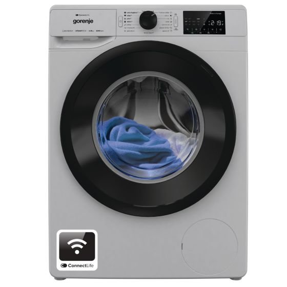 Gorenje 8 Kg Smart Front Load Washing Machine, Wifi Operation : Connect Life, Grey Metallic, 1200 RPM,15 programmes, Inverter PowerDrive mot – Wholesale & Export UAE
