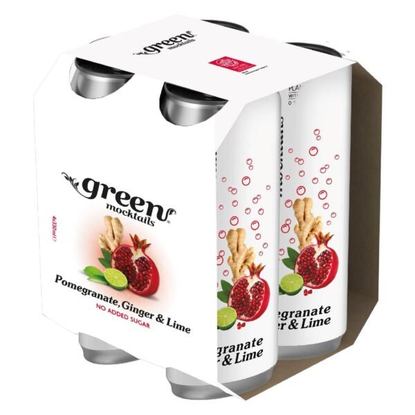 Green Pomegranate, Ginger and Lime Flavour Mocktails, 330ml Pack of 4 – Wholesale & Export UAE