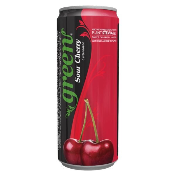 Green Sour Cherry Flavour Carbonated Can, 330ml – Wholesale & Export UAE