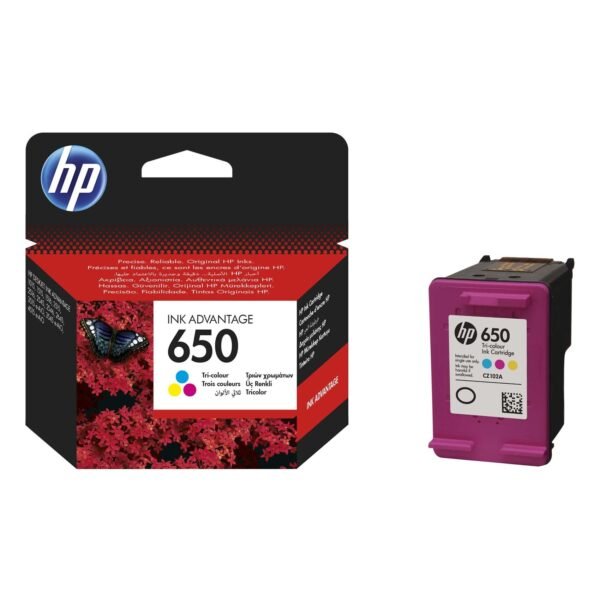 HP 650 Tricolor Original Ink Cartridge CZ102AK Page Yield 200 Pages – Wholesale & Export UAE