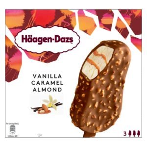 Haagen-Dazs Vanilla, Caramel, Almond Ice Cream Stick, 80ml Pack of 3 – Wholesale & Export UAE