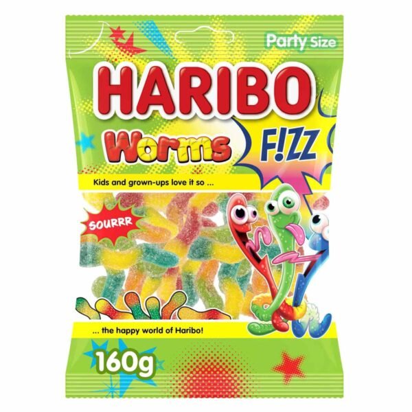 Haribo-Fizz-Worms-Candy-160g Haribo Fizz Worms Candy, 160g – Wholesale & Export UAE