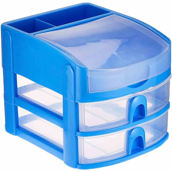 Harmony 2-Tier Mini Drawer 21x17x16cm Blue And Clear – Wholesale & Export UAE