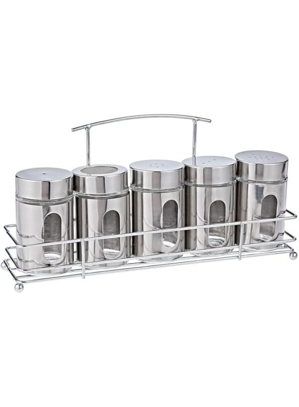Harmony-85114-Spice-Shakers-with-Metal-Rack-Set-5-Pieces-3 Harmony 85114 Spice Shakers with Metal Rack Set 5 Pieces – Wholesale & Export UAE
