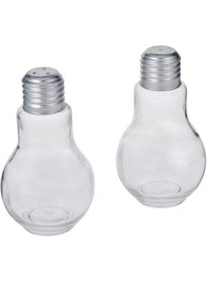 Harmony-Bulb-Shape-Glass-Salt-amp-Pepper-With-Metal-Lid-Set-2-Pieces-3 Harmony Bulb Shape Glass Salt & Pepper With Metal Lid Set - 2 Pieces – Wholesale & Export UAE
