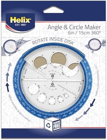Helix Angles/Circles Protractor 6Inch/15cm 360 Degree, Assorted – Wholesale & Export UAE