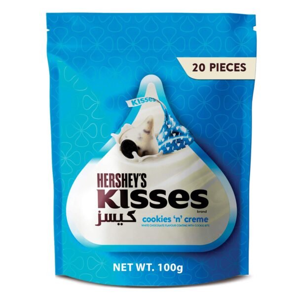 Hershey's Kisses Cookies N Creme White Chocolate Coating with Cookie Bits, 100g – Wholesale & Export UAE