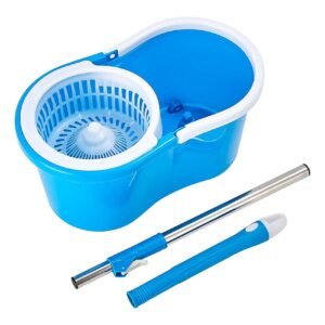 Home 360 Spin Mop And Bucket With Stainless Steel Handle Blue – Wholesale & Export UAE