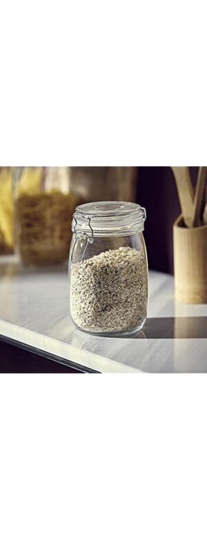 Home-Box-162813284-Atlanta-Glass-Canister-With-Metal-Clip-Clear-2 Home Box 162813284 Atlanta Glass Canister With Metal Clip, Clear – Wholesale & Export UAE
