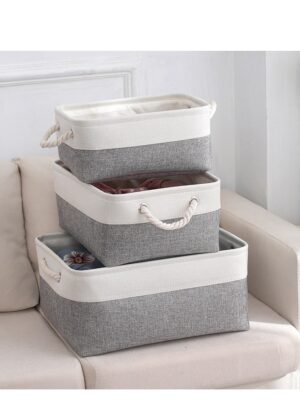Home Fabric Storage Bin with Drawstring Closure and 2 Bold Handles, Collapsible Large Canvas Storage Baskets for Organizing Shelf Nursery Ho – Wholesale & Export UAE