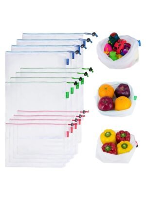 Home Smart Reusable Eco-Friendly Mesh Produce Lightweight Grocery Bags Vegetable Fruits and Shopping Storage Bags – Wholesale & Export UAE