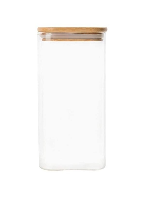 Honey-Bee-1.75-Liter-Square-Glass-with-Bamboo-Cover Honey Bee 1.75 Liter Square Glass with Bamboo Cover – Wholesale & Export UAE
