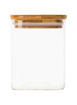 Honey Bee Airtight 3L Round Glass Jar with Bamboo Lid, BPA Free High Borosilicate Glass, Eco-Friendly Food Storage Solution for Pantry & – Wholesale & Export UAE