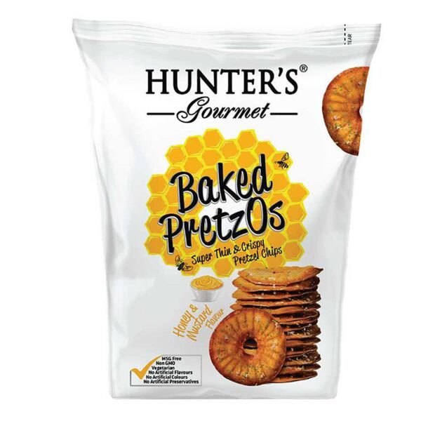 Hunter's Gourmet Honey and Mustard Baked Pretzos, 70g – Wholesale & Export UAE