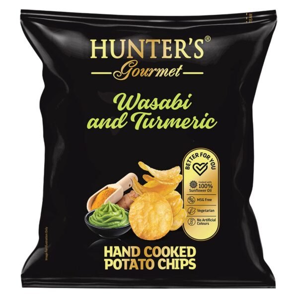 Hunter's Gourmet Wasabi and Turmeric Hand Cooked Potato Chips, 40g – Wholesale & Export UAE