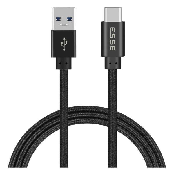 Hyphen Esse USB 3.0 to USB Type-C Data Sync and Charging Cable, Black, 2m – Wholesale & Export UAE