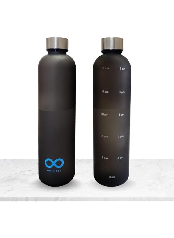 INFINITY 8 Water Bottle, 1L/32 OZ, Leak Proof Water Bottle, BPA free, Non-Toxic Plastic, Motivational Time Stamps, Water Bottle (Black) – Wholesale & Export UAE