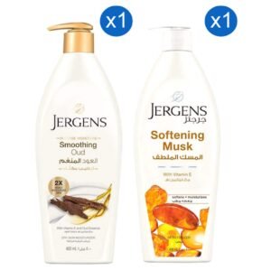 Jergens Smoothing Oud Daily Moisturizer and Softening Musk Daily Moisturizer 400ml Pack of 2 – Wholesale & Export UAE