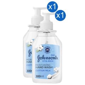 Johnson’s Vita-Rich Moisturizing Hand Wash Cotton Milk Gentle Cleansing Formula, 300ml, Pack of 2 – Wholesale & Export UAE