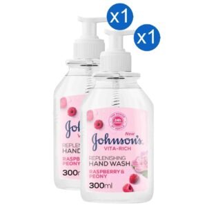 Johnson’s Vita-Rich Replenishing Hand Wash Raspberry and Peony Gentle Moisturizing Formula, 300ml, Pack of 2 – Wholesale & Export UAE