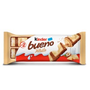 Kinder Bueno White Chocolate Bar in Wafer with Hazelnut Cream, 2 Individually Wrapped Bars, 39g – Wholesale & Export UAE