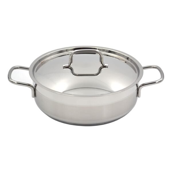 Korkmaz Alfa, Stainless Steel Low Casserole, Silver, 26cm – Wholesale & Export UAE