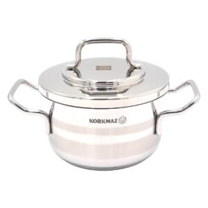 Korkmaz Astra 2, Stainless Steel Casserole, Induction Base, Silver, 24 cm, 5.75 L – Wholesale & Export UAE