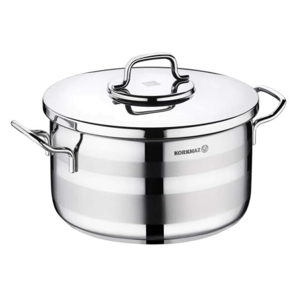 Korkmaz-Astra-2-Stainless-Steel-Casserole-Silver-26x14cm-7.25L-1 Korkmaz Astra 2, Stainless Steel Casserole, Silver, 26x14cm, 7.25L – Wholesale & Export UAE