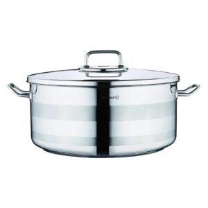 Korkmaz Astra 2, Stainless Steel Low Casserole, Induction Base, Silver, 40 cm, 6 L – Wholesale & Export UAE