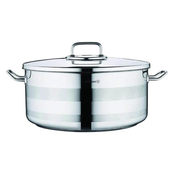 Korkmaz Astra 2, Stainless Steel Low Casserole, Induction Base, Silver, 40 cm, 6 L – Wholesale & Export UAE