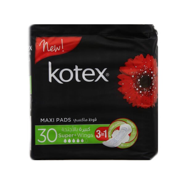 Kotex-Maxi-Pads-Super-with-Wings-30-Pads Kotex Maxi Pads Super with Wings 30 Pads – Wholesale & Export UAE