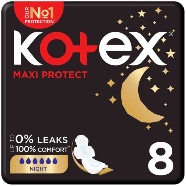 Kotex Maxi Protect Thick Pads Overnight Protection Sanitary Pads with Wings 8 Sanitary Pads – Wholesale & Export UAE
