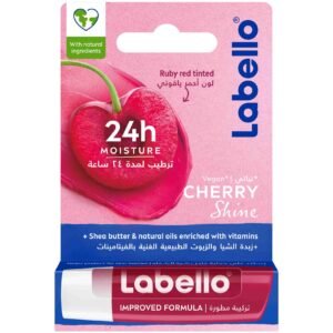 LABELLO Lip Balm Cherry Shine, 24H Moisture with Shea Butter, Vegan, 4.8g – Wholesale & Export UAE