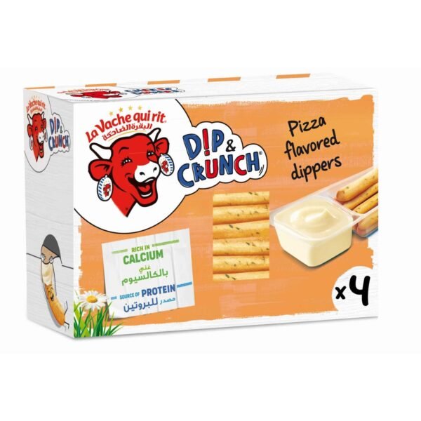 La Vache qui rit Dip and Crunch, Cheese and Pizza Flavoured Breadstick Snack, 4 Pieces, 140g – Wholesale & Export UAE