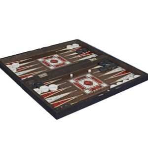 LaModaHome Star Turkish Platinum Backgammon Set, Radiant Cellophane, Elite Vinyl Wooden Classical Design, Board Game Tavla, Unscratchable, M – Wholesale & Export UAE