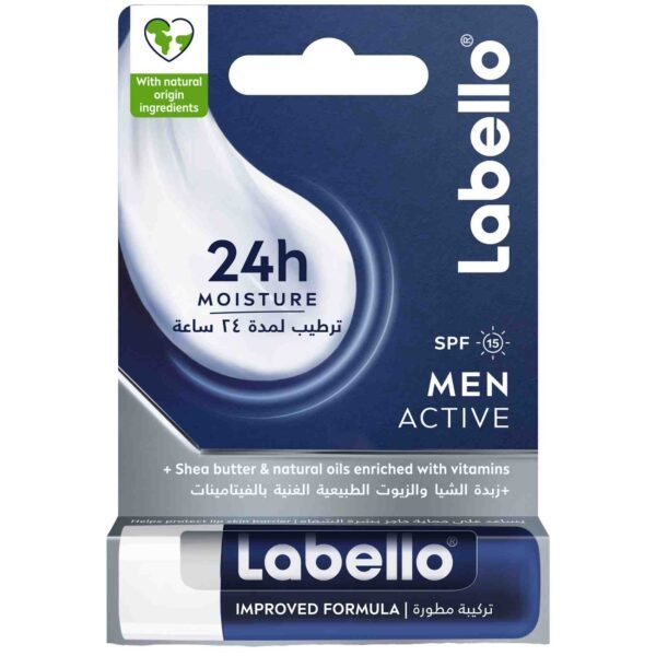 Labello 24-Hour Melt-in Moisture Men Active Lip Balm SPF15 4.8g – Wholesale & Export UAE