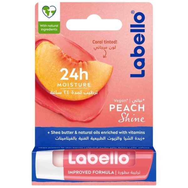 Labello 24-Hour Melt-in Moisture Peach Shine Lip Balm 4.8g – Wholesale & Export UAE