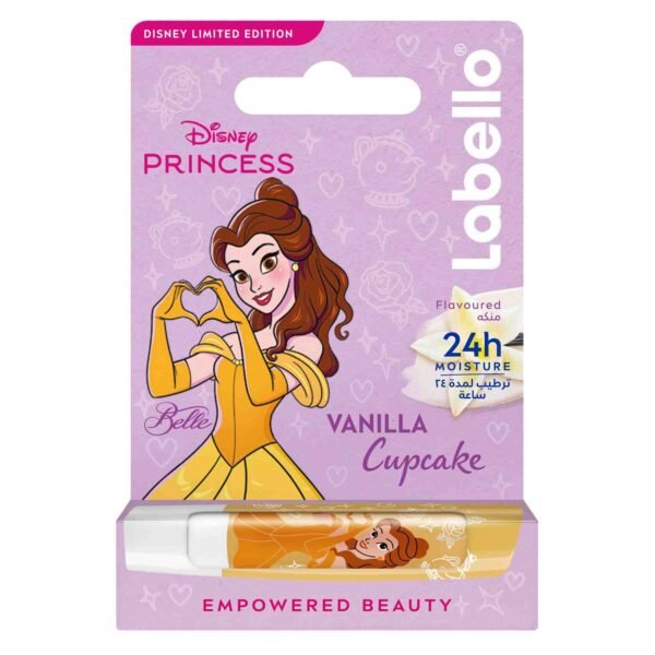 Labello Disney Princess Belle Lip Balm for Kids, Vanilla Cupcake Flavor, 4.8g – Wholesale & Export UAE